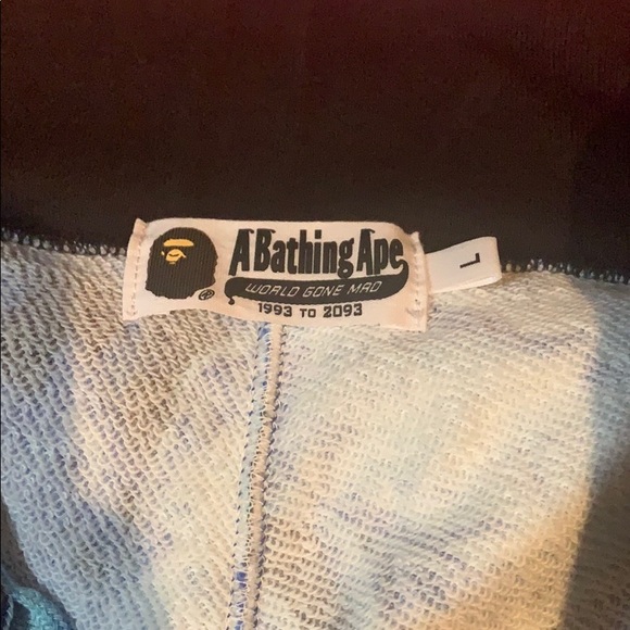 BAPE Flame Slim Sweatpants Blue - Picture 9 of 10